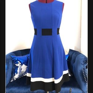 Fit and flare blue dress